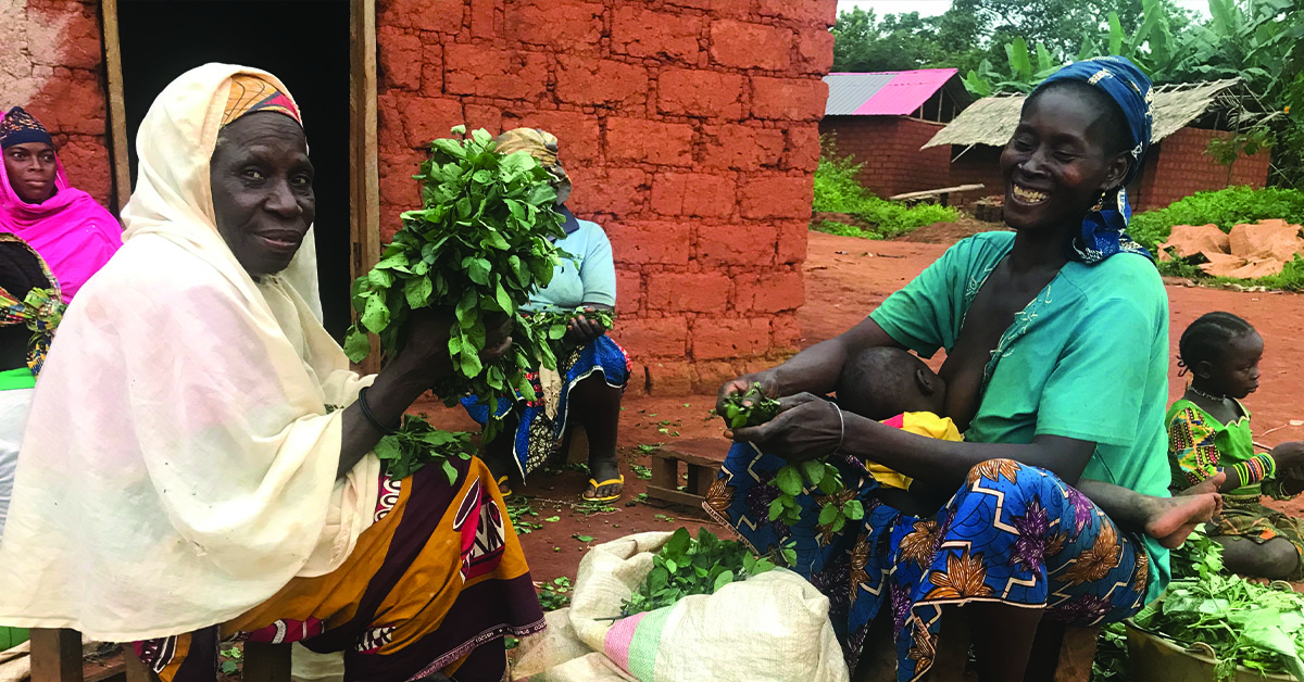 Copy of CM-004 Bankim Cameroon 2022 7 Q3 – PHOTO 1 of 5 – Mrs Ngourso with the broad smile preparation of vegetables for the market