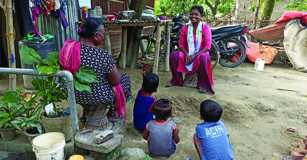 A talk being done at Katuwaghat village.