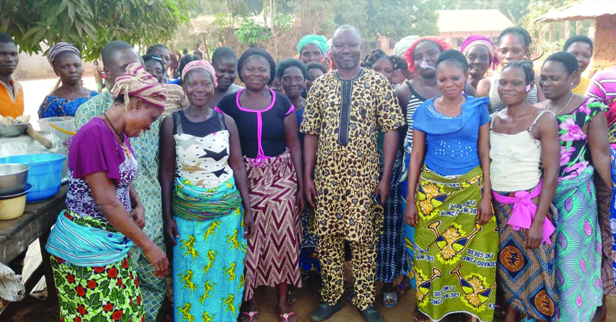 A group of Benin villagers at a Committee meeting.