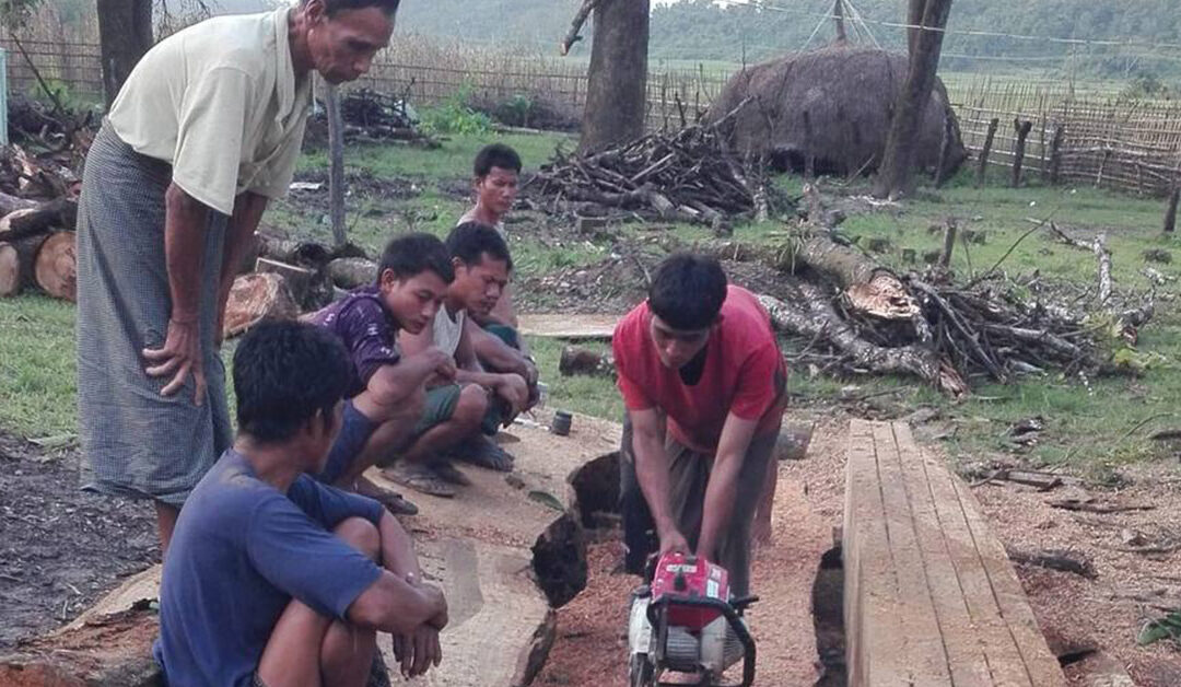 Villagers Use Locally Resourced Wood to Rebuild
