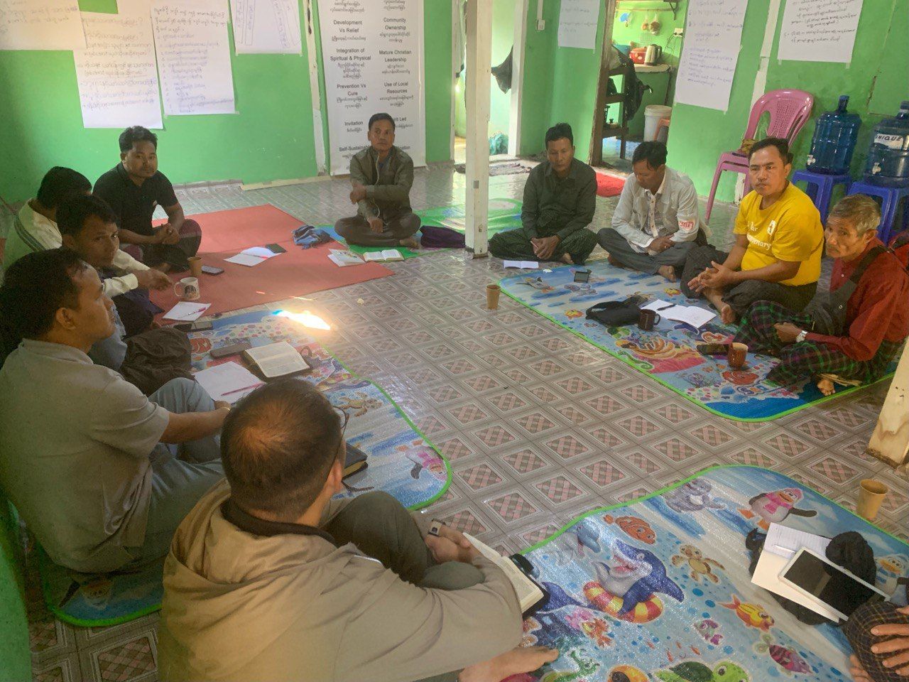 An indoor Training of Trainers lesson at Myanmar.