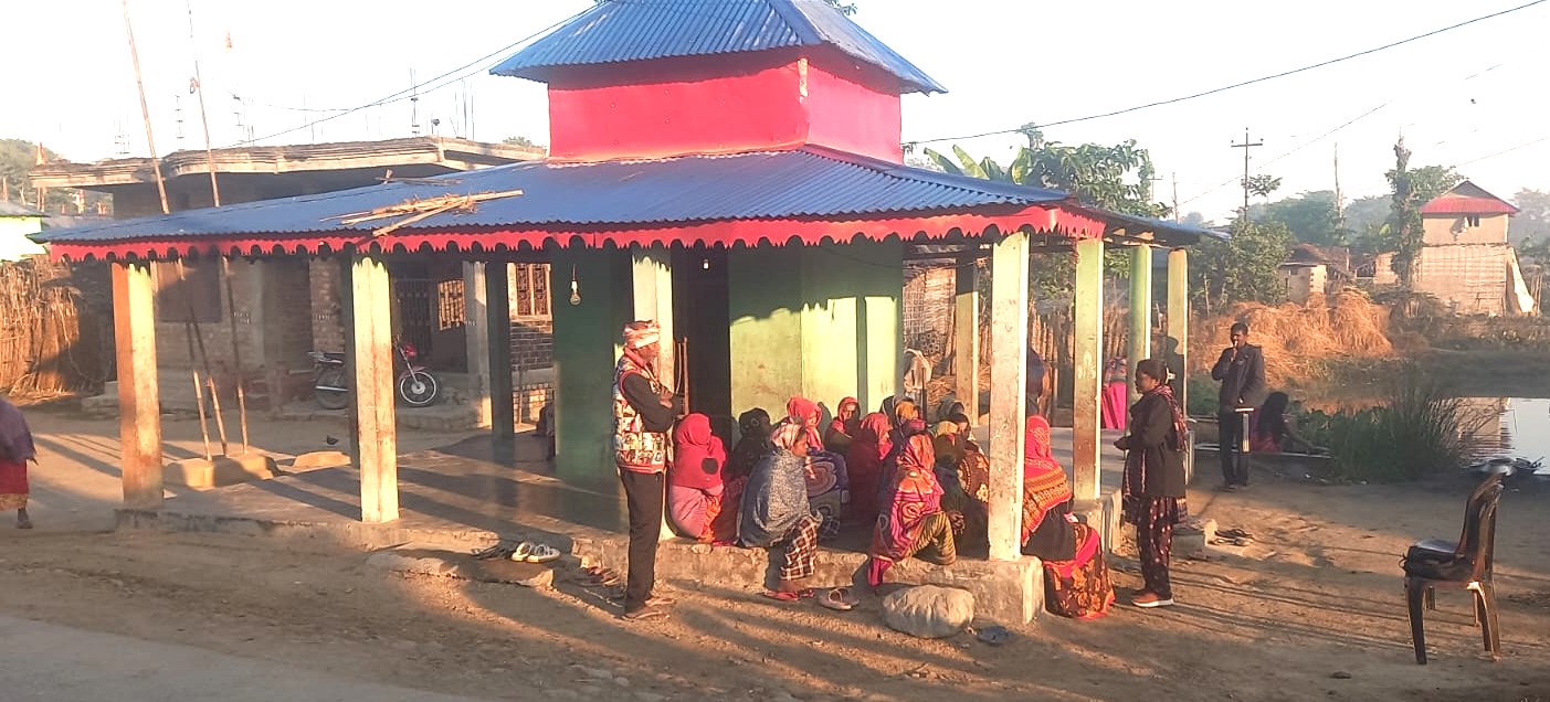 An outdoor TCD meeting at Kushmaha Village, Nepal.